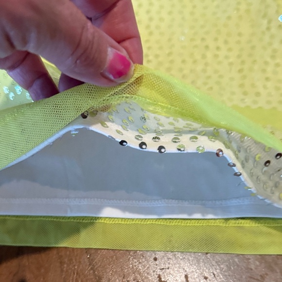 Sequin Yellow Tank Top Dana BUCHMAN size OX - Picture 11 of 17